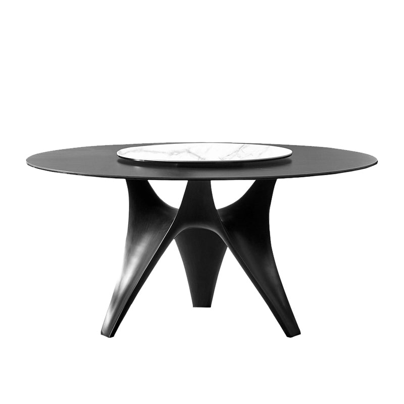 Contemporary Dining Table Stone Round Dining Room Table with Tripod Base