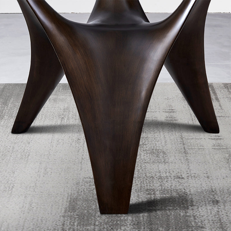 Contemporary Dining Table Stone Round Dining Room Table with Tripod Base