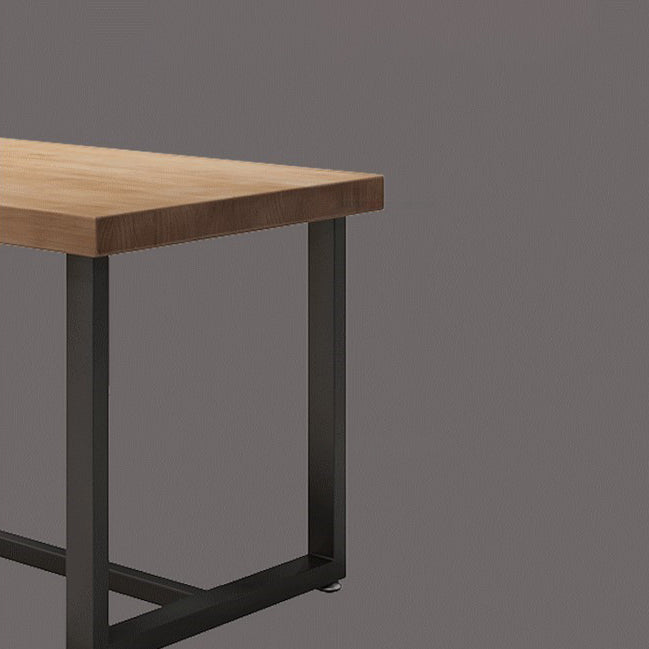 Industrial Style Dining Table Solid Wood Trestle Table for Dining Room