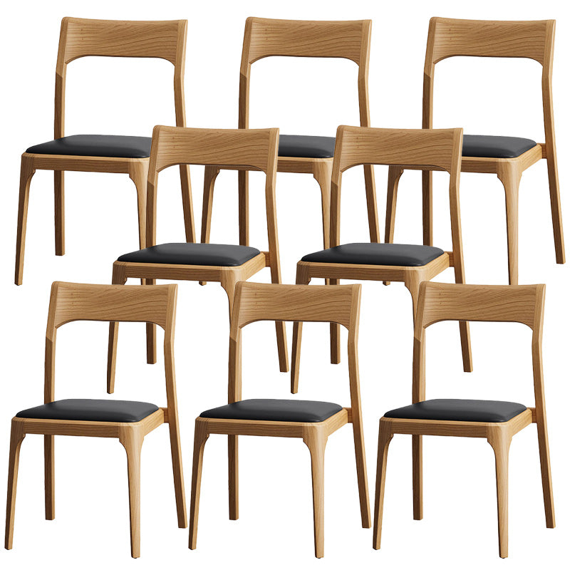 Modern Solid Wood Side Chair Open Back Dining Side Chair with Solid Wood Legs