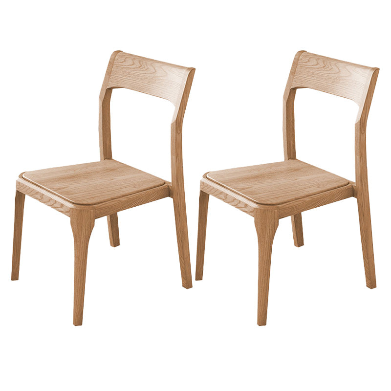 Modern Solid Wood Side Chair Open Back Dining Side Chair with Solid Wood Legs