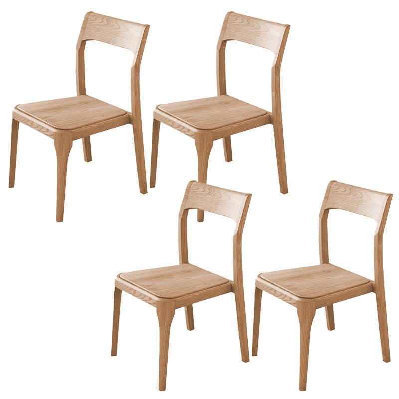 Modern Solid Wood Side Chair Open Back Dining Side Chair with Solid Wood Legs