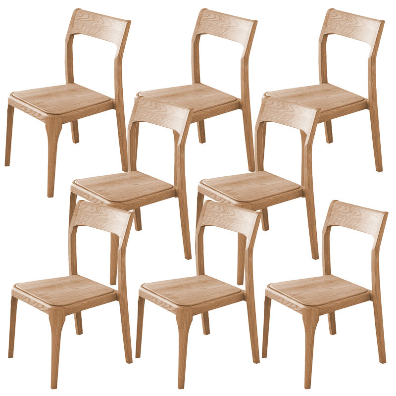 Modern Solid Wood Side Chair Open Back Dining Side Chair with Solid Wood Legs