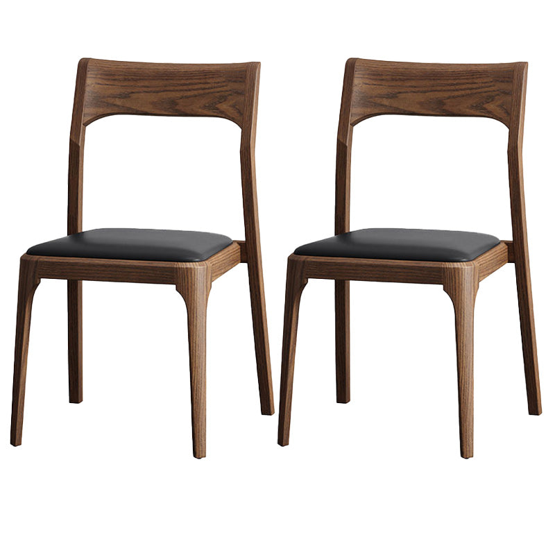 Modern Solid Wood Side Chair Open Back Dining Side Chair with Solid Wood Legs