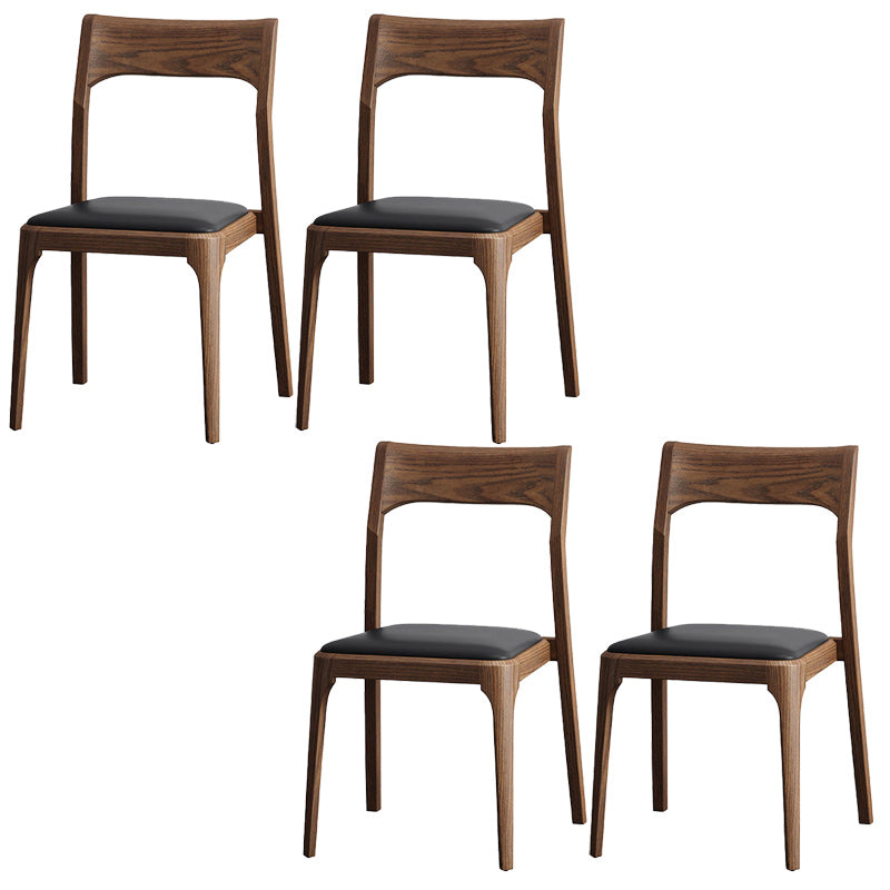 Modern Solid Wood Side Chair Open Back Dining Side Chair with Solid Wood Legs