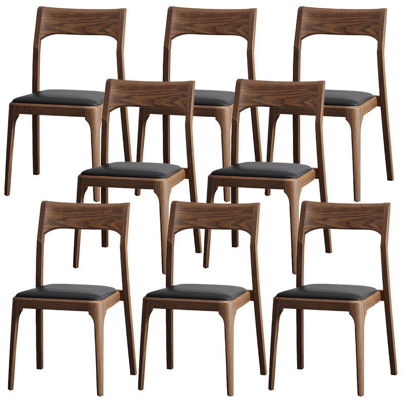 Modern Solid Wood Side Chair Open Back Dining Side Chair with Solid Wood Legs