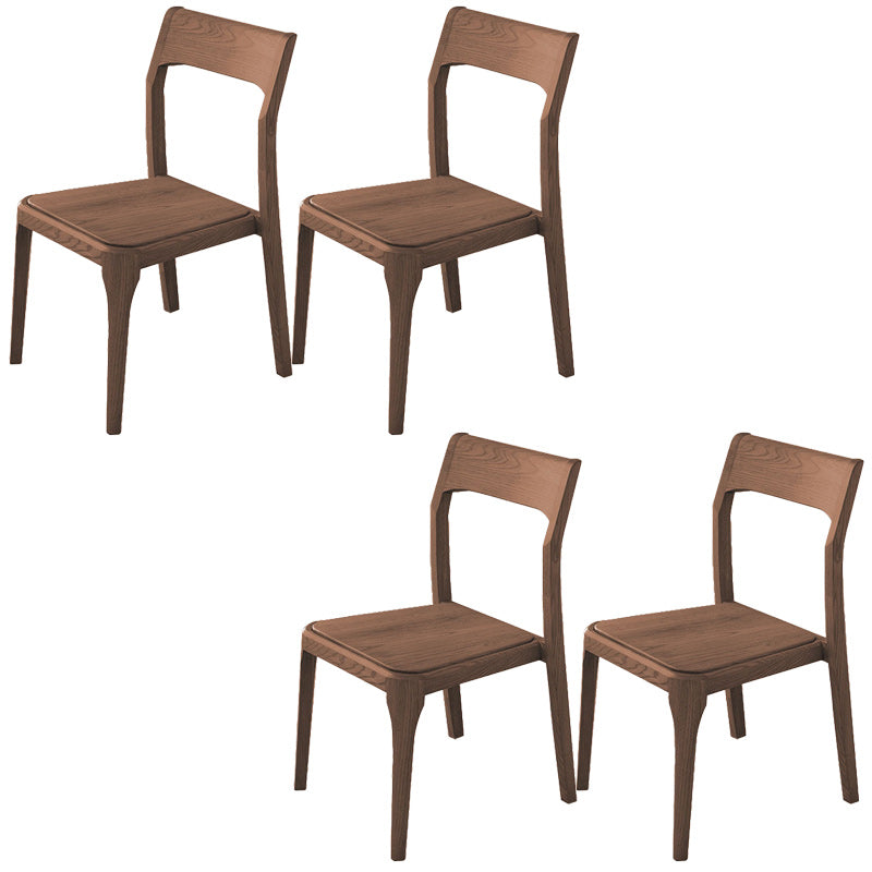 Modern Solid Wood Side Chair Open Back Dining Side Chair with Solid Wood Legs