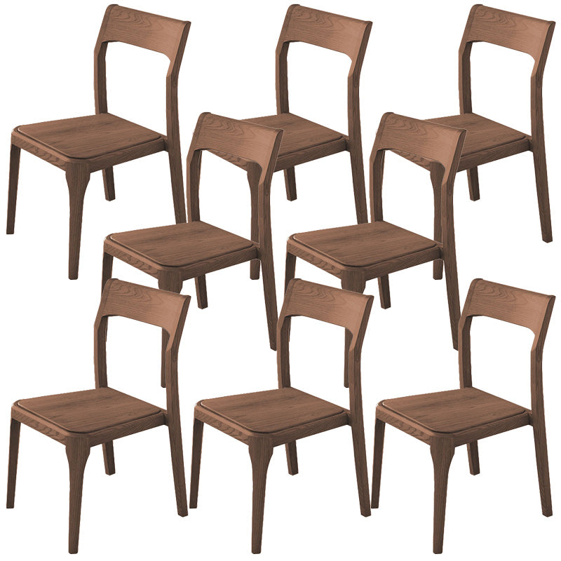 Modern Solid Wood Side Chair Open Back Dining Side Chair with Solid Wood Legs