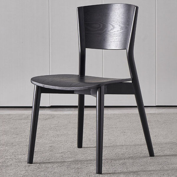 Contemporary Wood Dining Chair Open Back Dining Side Furniture in Matte Finish for Indoor