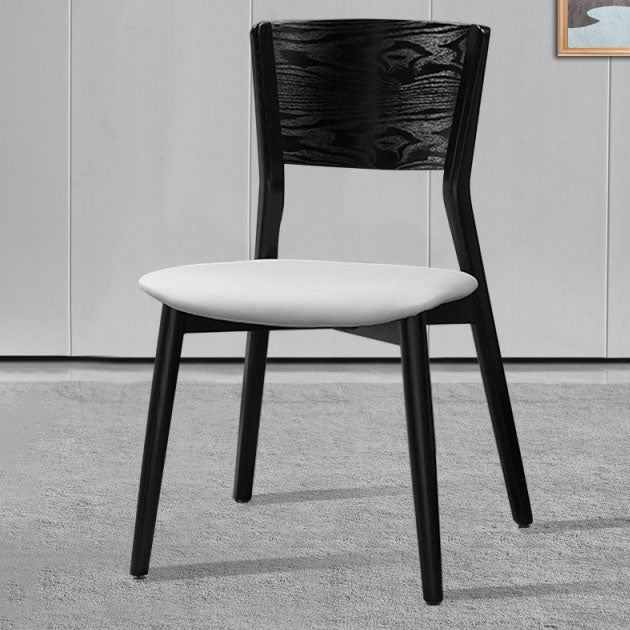 Contemporary Wood Dining Chair Open Back Dining Side Furniture in Matte Finish for Indoor