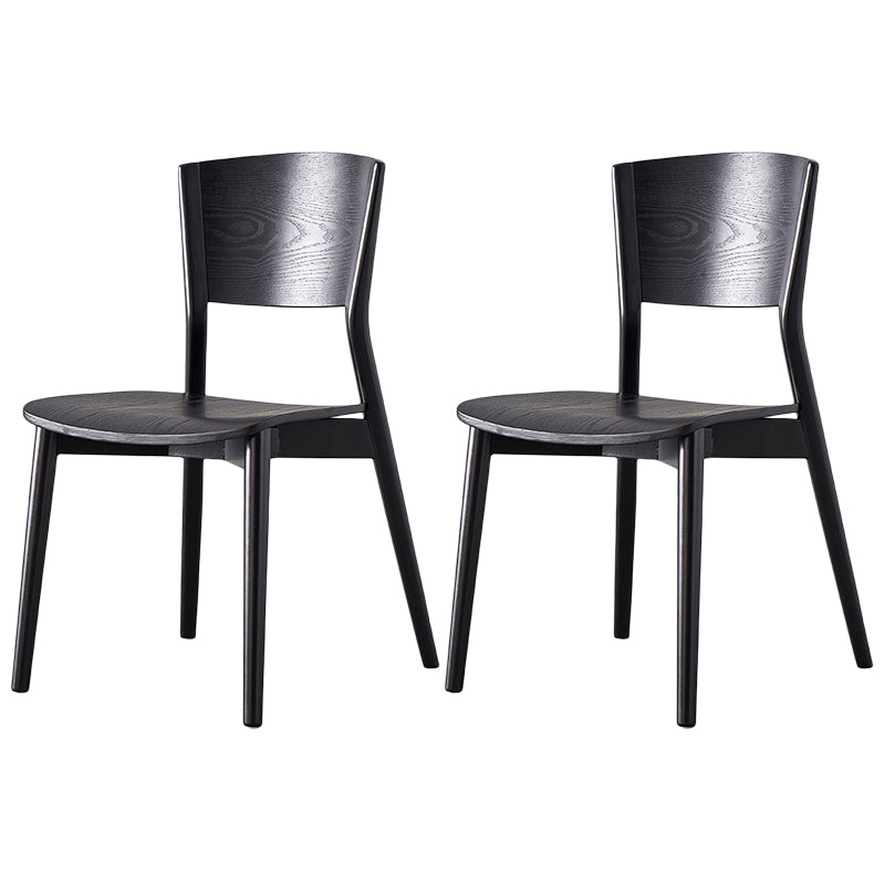 Contemporary Wood Dining Chair Open Back Dining Side Furniture in Matte Finish for Indoor