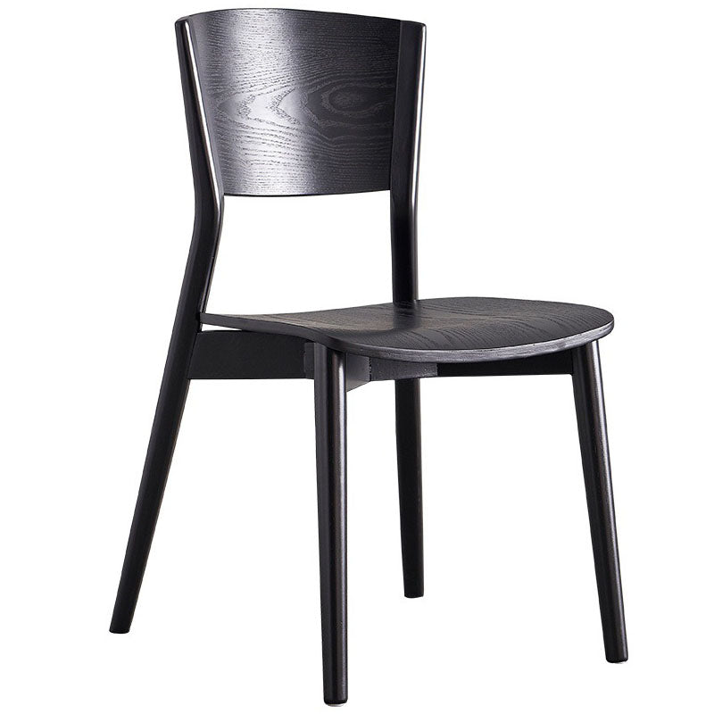 Contemporary Wood Dining Chair Open Back Dining Side Furniture in Matte Finish for Indoor