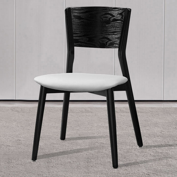 Contemporary Wood Dining Chair Open Back Dining Side Furniture in Matte Finish for Indoor