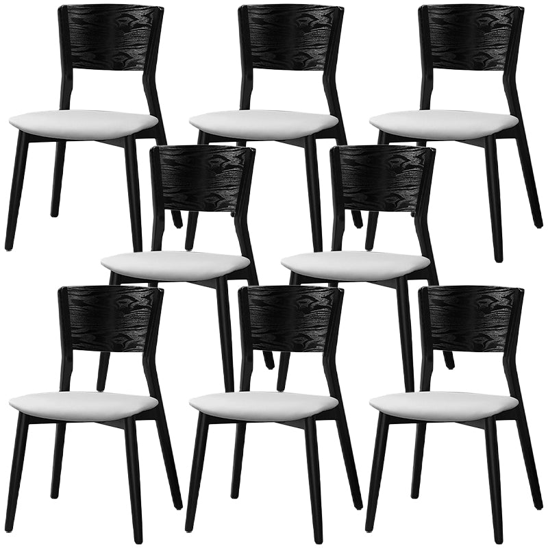 Contemporary Wood Dining Chair Open Back Dining Side Furniture in Matte Finish for Indoor