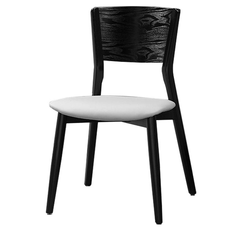Contemporary Wood Dining Chair Open Back Dining Side Furniture in Matte Finish for Indoor