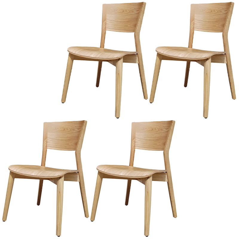 Contemporary Wood Dining Chair Open Back Dining Side Furniture in Matte Finish for Indoor