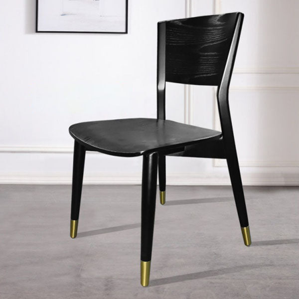 Contemporary Wood Dining Chair Open Back Dining Side Furniture in Matte Finish for Indoor