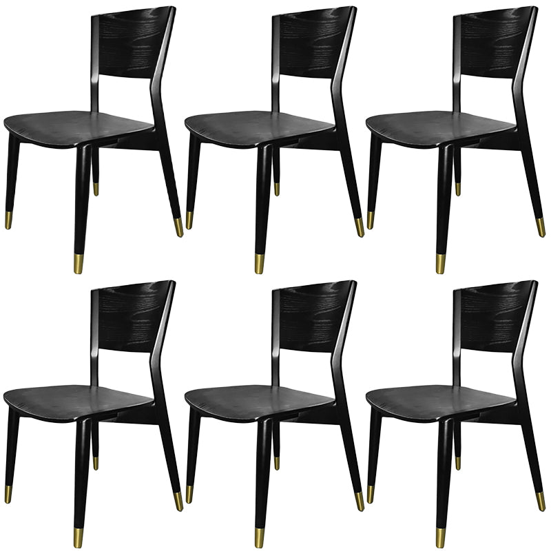 Contemporary Wood Dining Chair Open Back Dining Side Furniture in Matte Finish for Indoor