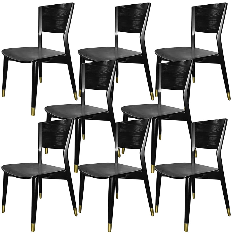Contemporary Wood Dining Chair Open Back Dining Side Furniture in Matte Finish for Indoor