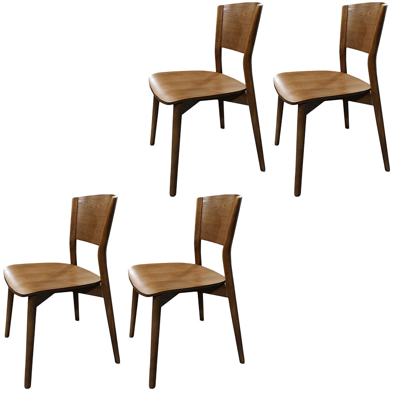 Contemporary Wood Dining Chair Open Back Dining Side Furniture in Matte Finish for Indoor