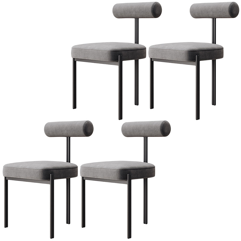 Glam Velvet Dining Chair Open Back Dining Side Furniture in Matte Finish for Indoor