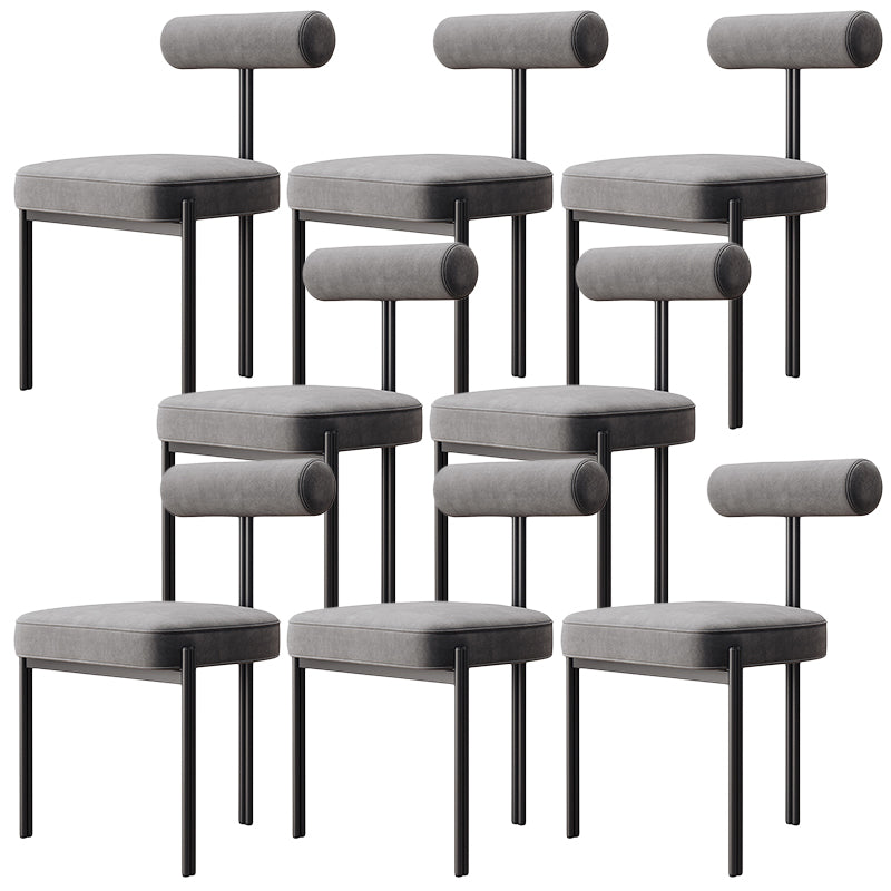 Glam Velvet Dining Chair Open Back Dining Side Furniture in Matte Finish for Indoor