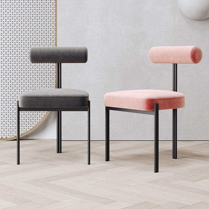 Glam Velvet Dining Chair Open Back Dining Side Furniture in Matte Finish for Indoor