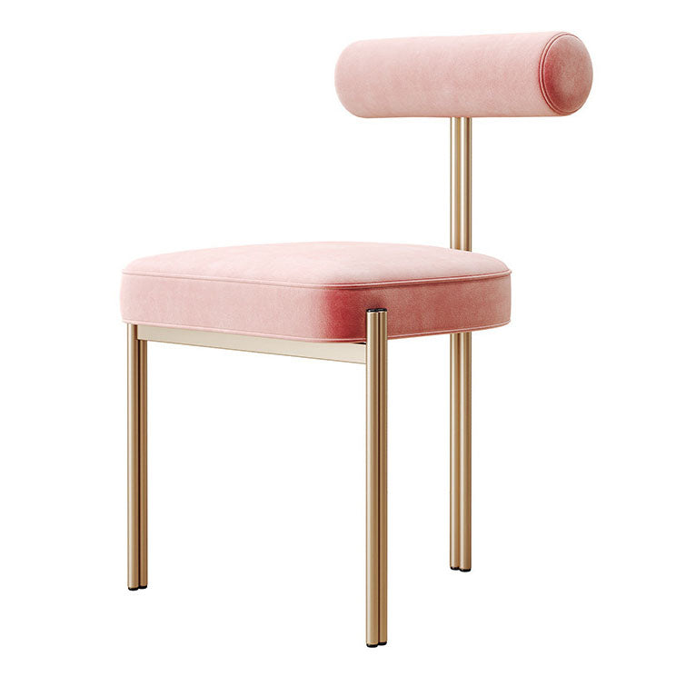 Glam Velvet Dining Chair Open Back Dining Side Furniture in Matte Finish for Indoor