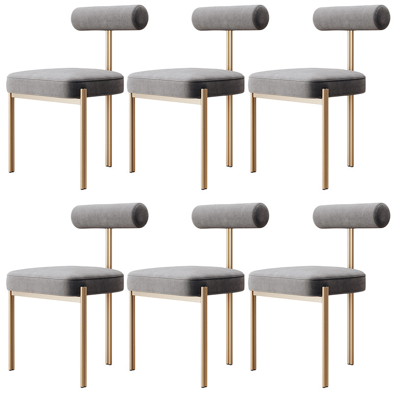 Glam Velvet Dining Chair Open Back Dining Side Furniture in Matte Finish for Indoor