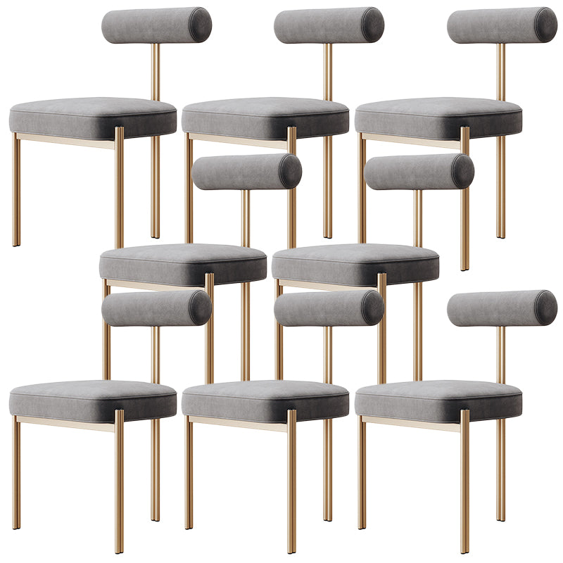 Glam Velvet Dining Chair Open Back Dining Side Furniture in Matte Finish for Indoor