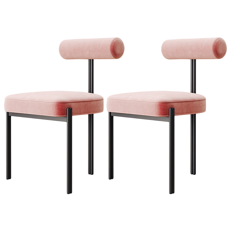 Glam Velvet Dining Chair Open Back Dining Side Furniture in Matte Finish for Indoor