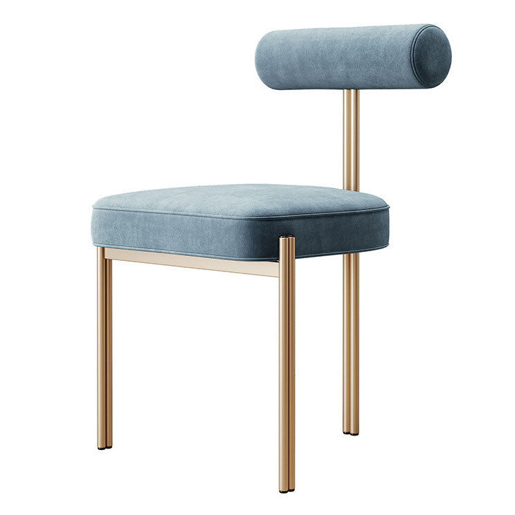 Glam Velvet Dining Chair Open Back Dining Side Furniture in Matte Finish for Indoor