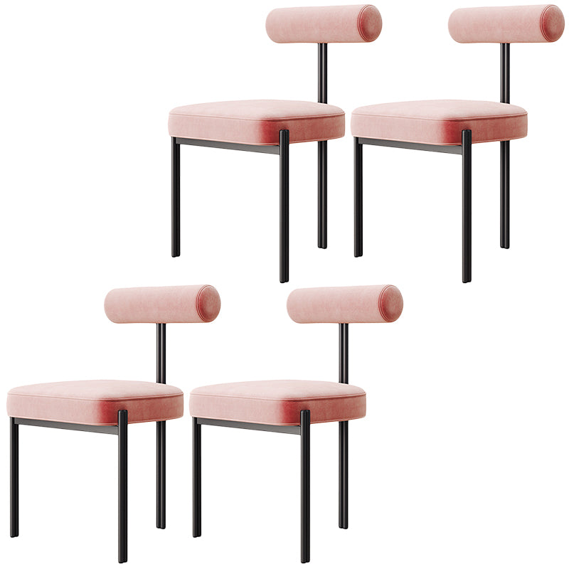 Glam Velvet Dining Chair Open Back Dining Side Furniture in Matte Finish for Indoor