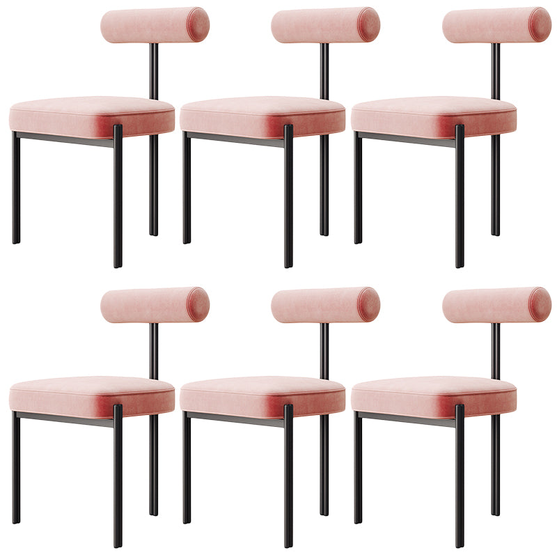 Glam Velvet Dining Chair Open Back Dining Side Furniture in Matte Finish for Indoor