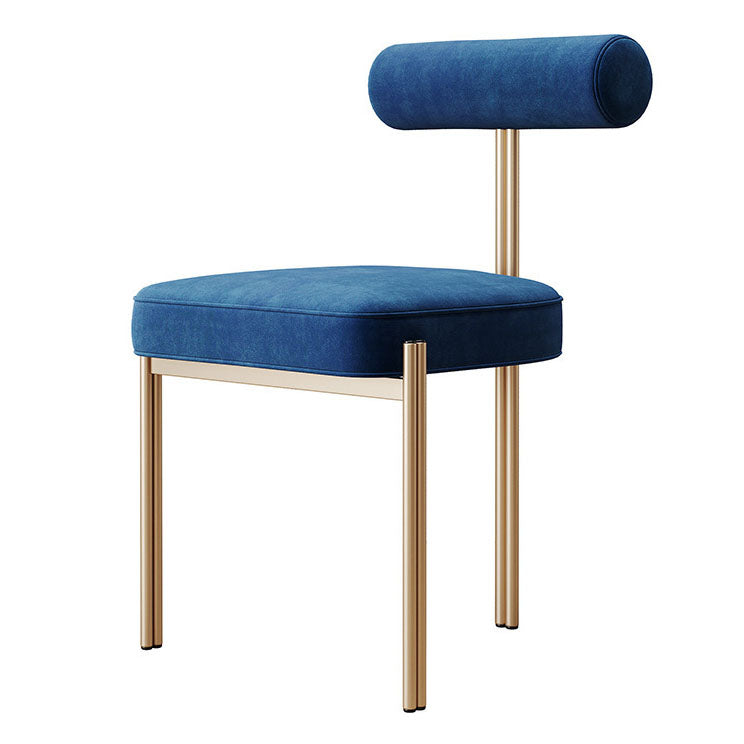 Glam Velvet Dining Chair Open Back Dining Side Furniture in Matte Finish for Indoor