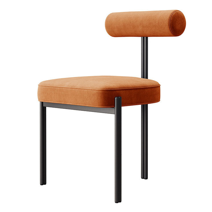 Glam Velvet Dining Chair Open Back Dining Side Furniture in Matte Finish for Indoor