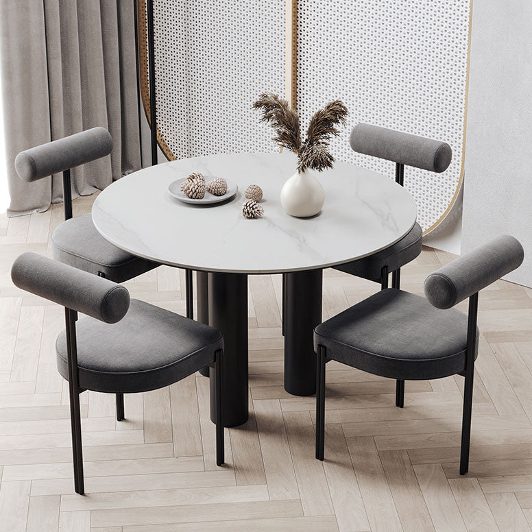 Glam Velvet Dining Chair Open Back Dining Side Furniture in Matte Finish for Indoor