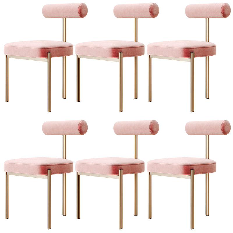 Glam Velvet Dining Chair Open Back Dining Side Furniture in Matte Finish for Indoor