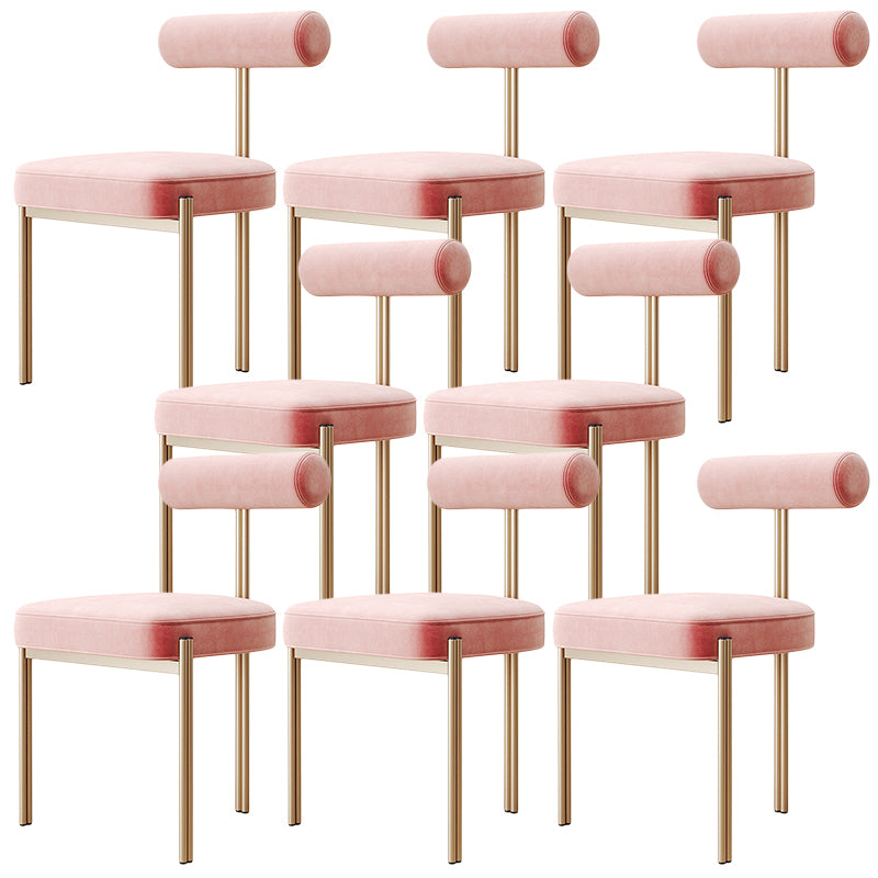 Glam Velvet Dining Chair Open Back Dining Side Furniture in Matte Finish for Indoor