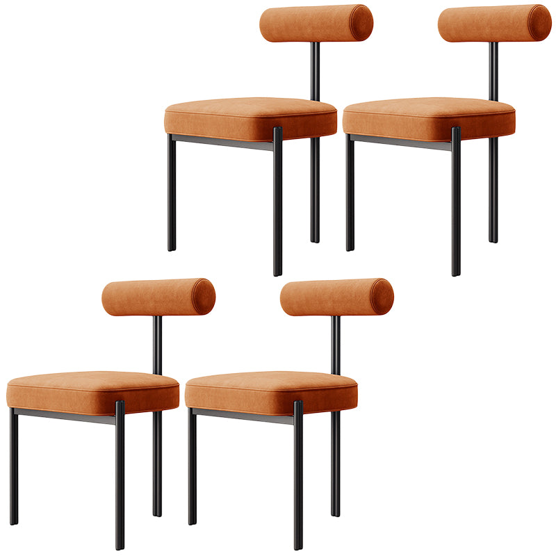 Glam Velvet Dining Chair Open Back Dining Side Furniture in Matte Finish for Indoor