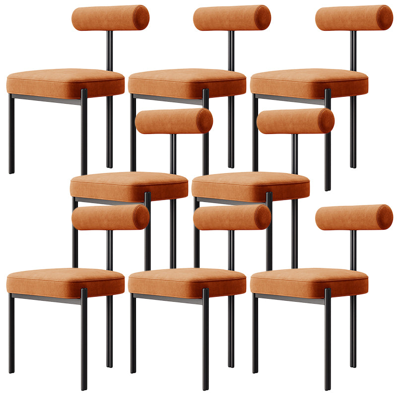 Glam Velvet Dining Chair Open Back Dining Side Furniture in Matte Finish for Indoor