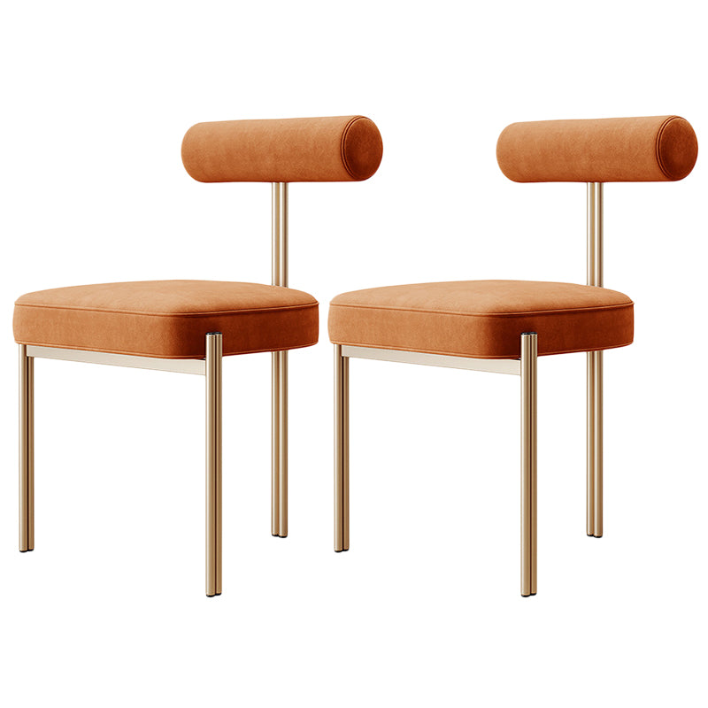 Glam Velvet Dining Chair Open Back Dining Side Furniture in Matte Finish for Indoor