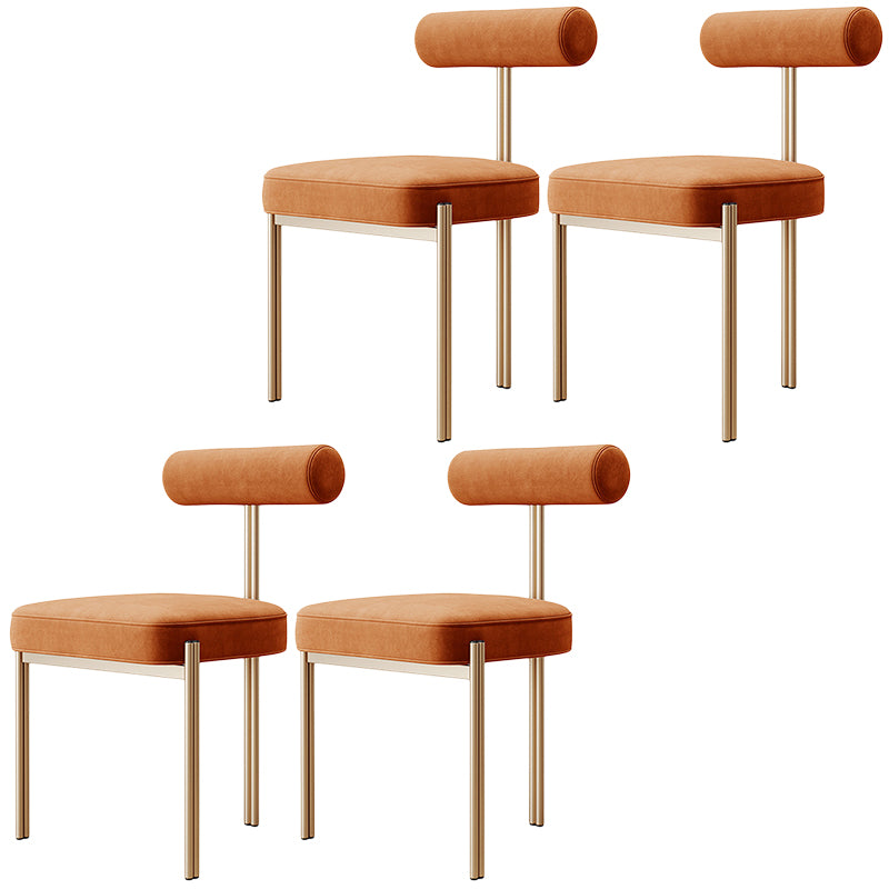 Glam Velvet Dining Chair Open Back Dining Side Furniture in Matte Finish for Indoor