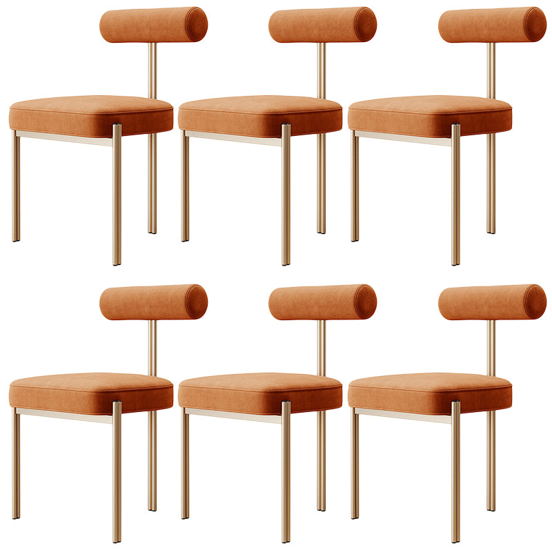 Glam Velvet Dining Chair Open Back Dining Side Furniture in Matte Finish for Indoor