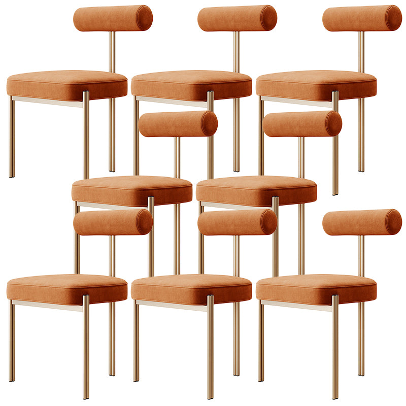 Glam Velvet Dining Chair Open Back Dining Side Furniture in Matte Finish for Indoor