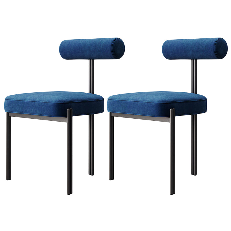 Glam Velvet Dining Chair Open Back Dining Side Furniture in Matte Finish for Indoor