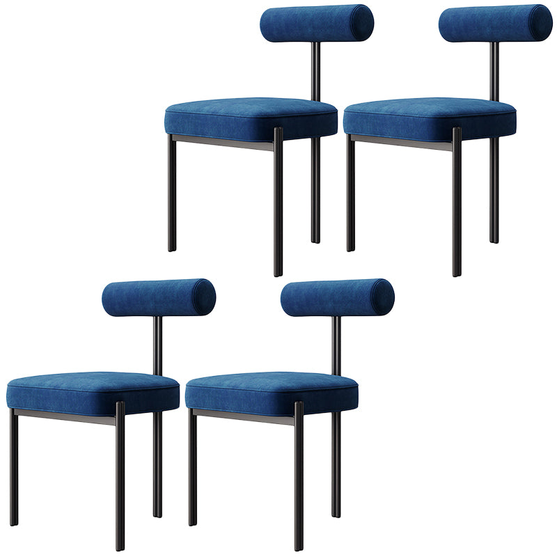 Glam Velvet Dining Chair Open Back Dining Side Furniture in Matte Finish for Indoor