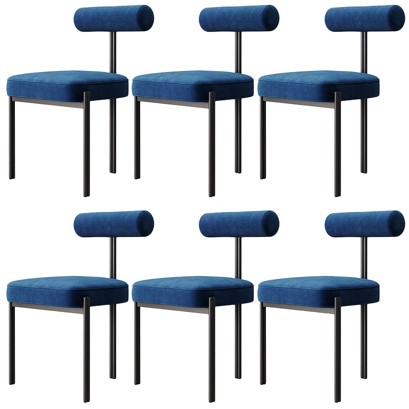 Glam Velvet Dining Chair Open Back Dining Side Furniture in Matte Finish for Indoor