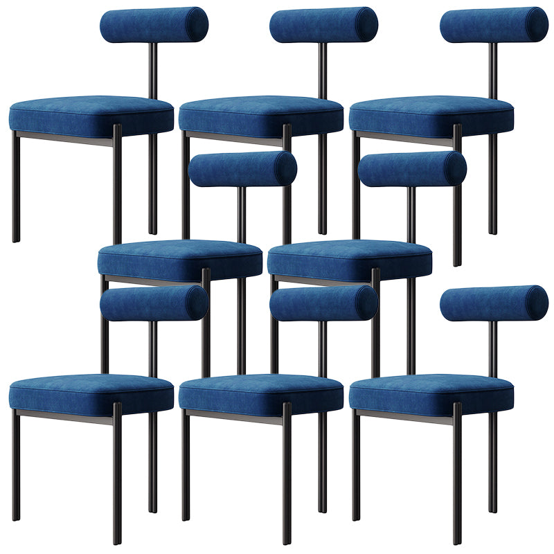 Glam Velvet Dining Chair Open Back Dining Side Furniture in Matte Finish for Indoor