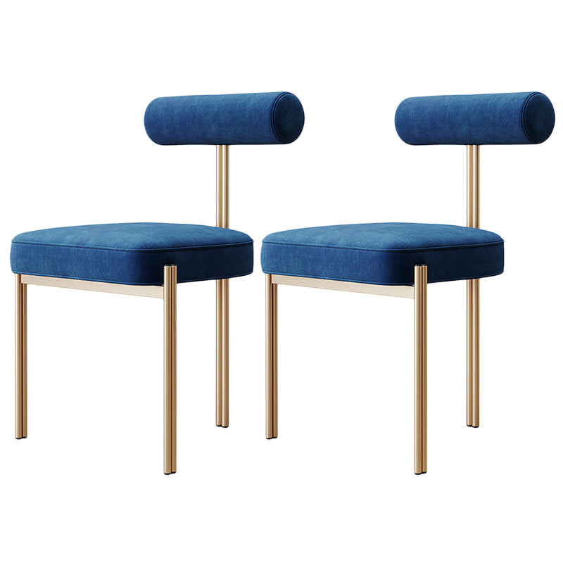 Glam Velvet Dining Chair Open Back Dining Side Furniture in Matte Finish for Indoor